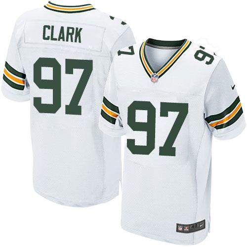 Nike Packers #97 Kenny Clark White Men's Stitched NFL Elite Jersey - Click Image to Close